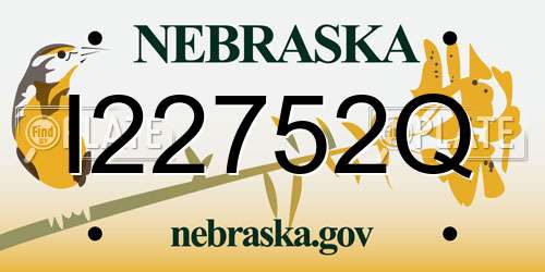 I22752Q Nebraska License Plate