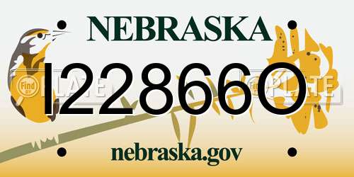 I22866O Nebraska License Plate