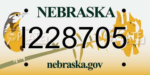 I228705 Nebraska License Plate