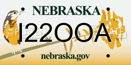 I22OOA Nebraska License Plate