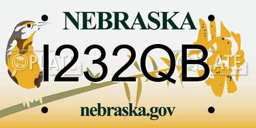 I232QB Nebraska License Plate