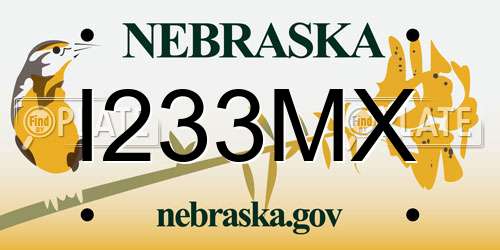 I233MX Nebraska License Plate