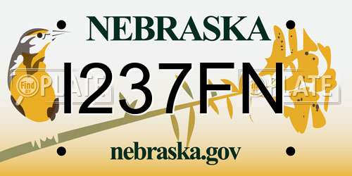 I237FN Nebraska License Plate