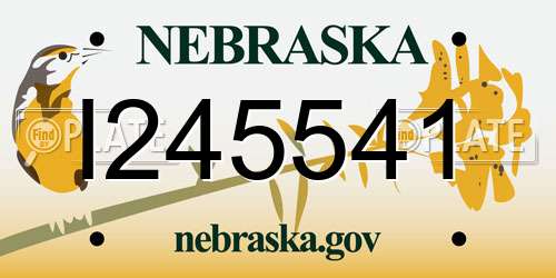 I245541 Nebraska License Plate