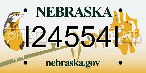 I24554I Nebraska License Plate