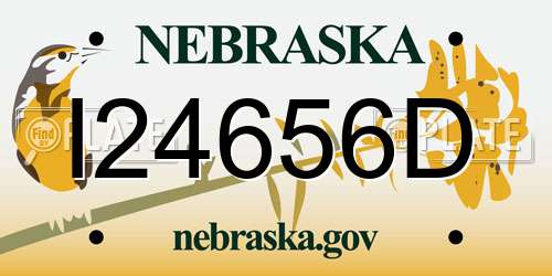 I24656D Nebraska License Plate