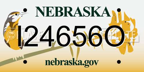I24656O Nebraska License Plate