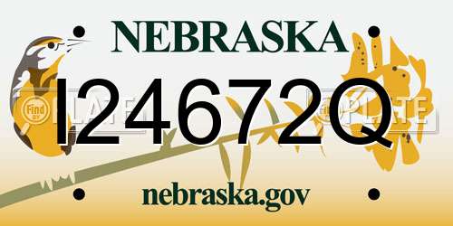 I24672Q Nebraska License Plate