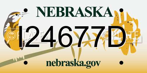 I24677D Nebraska License Plate