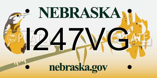 I247VG Nebraska License Plate