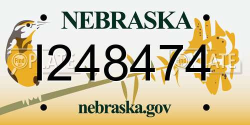I248474 Nebraska License Plate