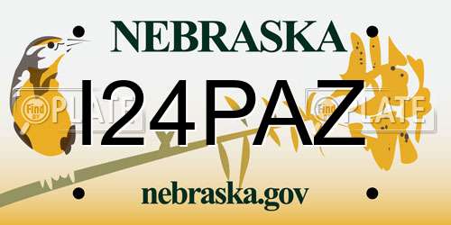 I24PAZ Nebraska License Plate