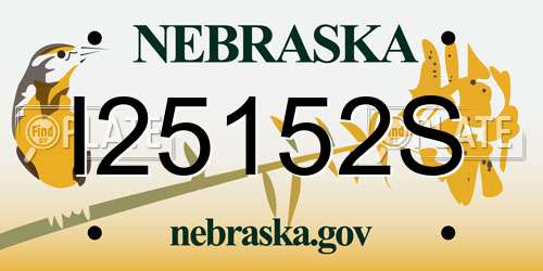 I25152S Nebraska License Plate
