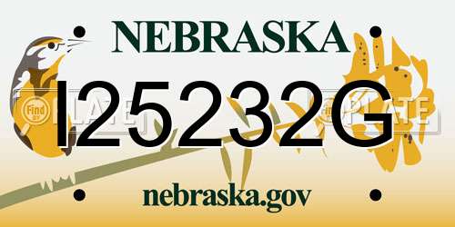 I25232G Nebraska License Plate