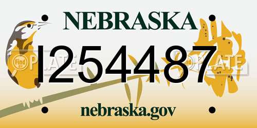 I254487 Nebraska License Plate