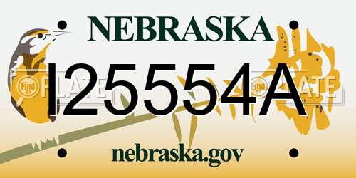 I25554A Nebraska License Plate