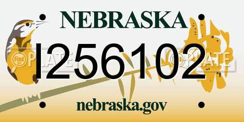 I256102 Nebraska License Plate