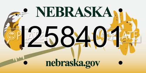 I258401 Nebraska License Plate