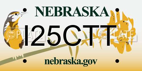 I25CTT Nebraska License Plate