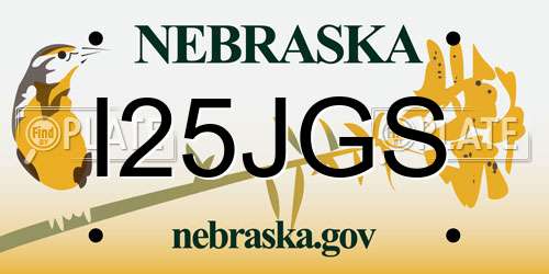 I25JGS Nebraska License Plate