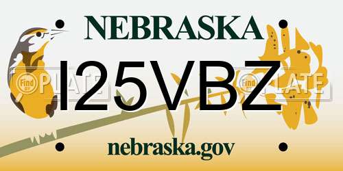 I25VBZ Nebraska License Plate