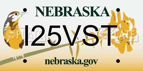 I25VST Nebraska License Plate