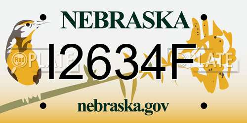 I2634F Nebraska License Plate