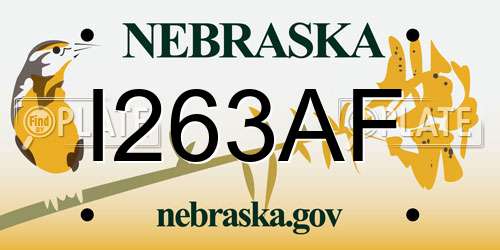 I263AF Nebraska License Plate
