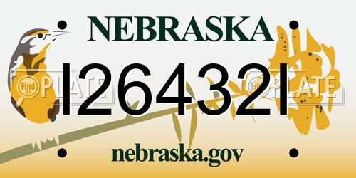 I26432I Nebraska License Plate