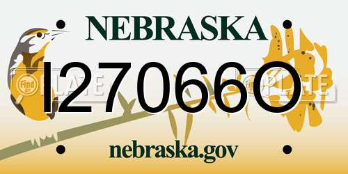 I27066O Nebraska License Plate