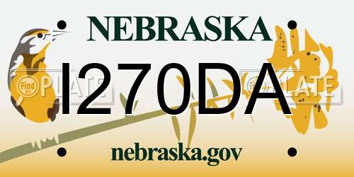 I270DA Nebraska License Plate