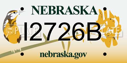 I2726B Nebraska License Plate