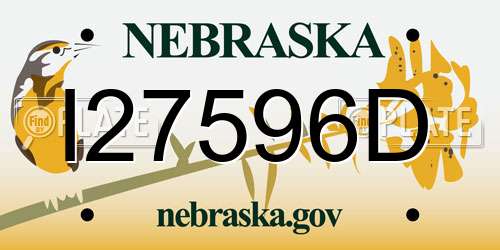 I27596D Nebraska License Plate