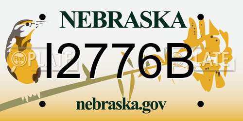 I2776B Nebraska License Plate