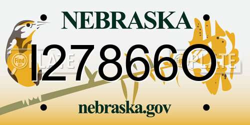 I27866O Nebraska License Plate