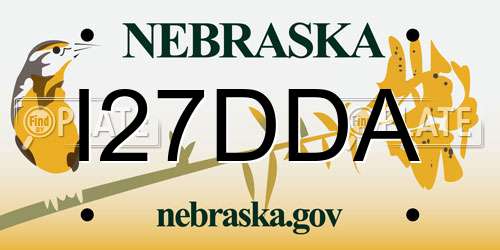 I27DDA Nebraska License Plate