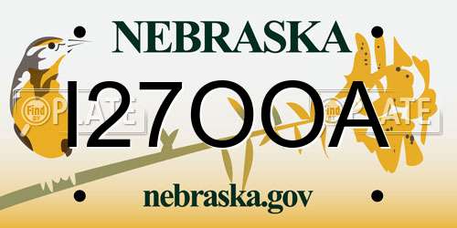 I27OOA Nebraska License Plate