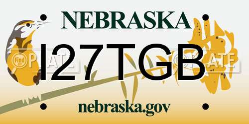 I27TGB Nebraska License Plate