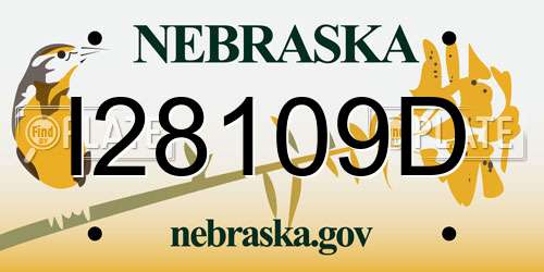 I28109D Nebraska License Plate