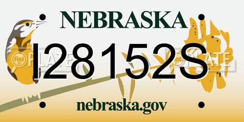 I28152S Nebraska License Plate