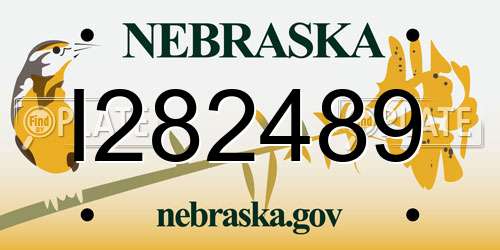 I282489 Nebraska License Plate