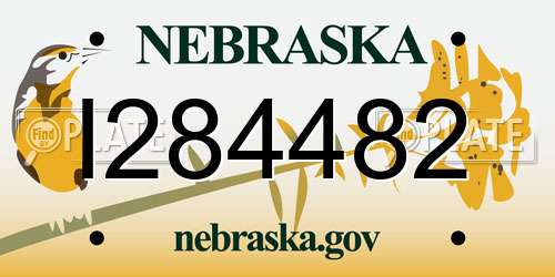 I284482 Nebraska License Plate