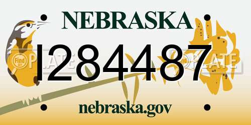 I284487 Nebraska License Plate