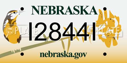I2844I Nebraska License Plate