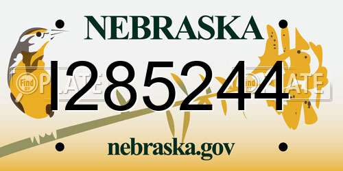 I285244 Nebraska License Plate