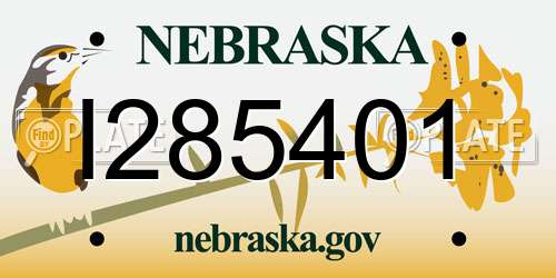 I285401 Nebraska License Plate