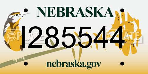 I285544 Nebraska License Plate