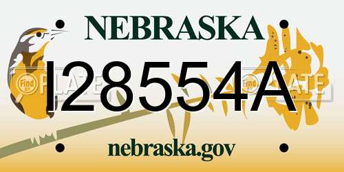 I28554A Nebraska License Plate