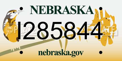I285844 Nebraska License Plate