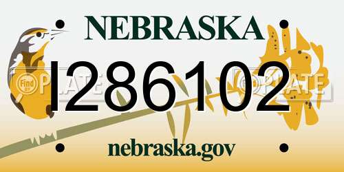 I286102 Nebraska License Plate